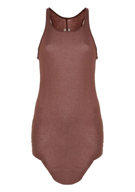 Brown seam-detail tank top Rick Owens - women